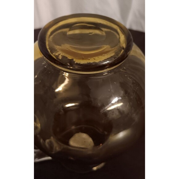 Vintage Amber Glass Cream Pitcher 5.75" Mid-Century - Picture 6 of 8